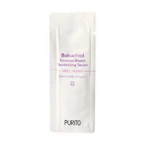 PURITO Bakuchiol Timeless Bloom revitalizáló arcszérum minta